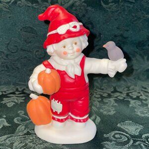 Like New Snowbabies Babies On The Farm "Don't Be Scared, Crow" Figurine